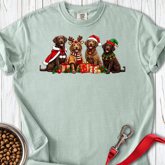 Chesapeake Bay Retriever Christmas Group Premium Tee — Bay