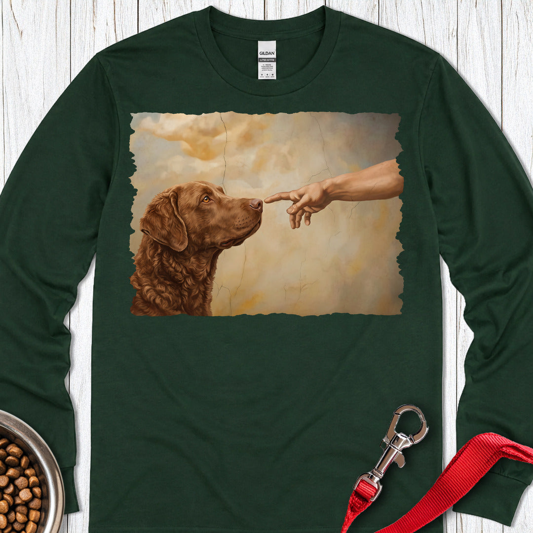 Chesapeake Bay Retriever Creation Long Sleeve — Forest Green
