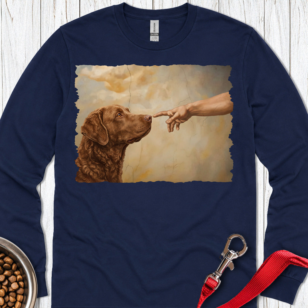 Chesapeake Bay Retriever Creation Long Sleeve — Navy