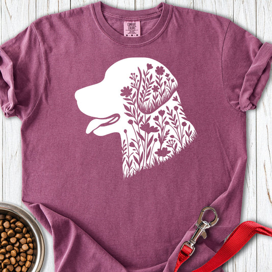 Chesapeake Bay Retriever Flowers Premium Tee — Berry
