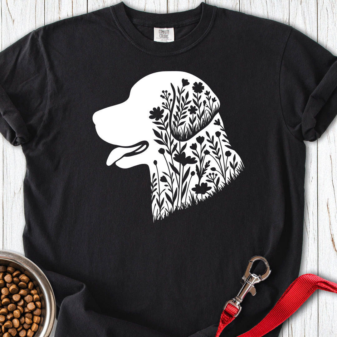 Chesapeake Bay Retriever Flowers Premium Tee — Black