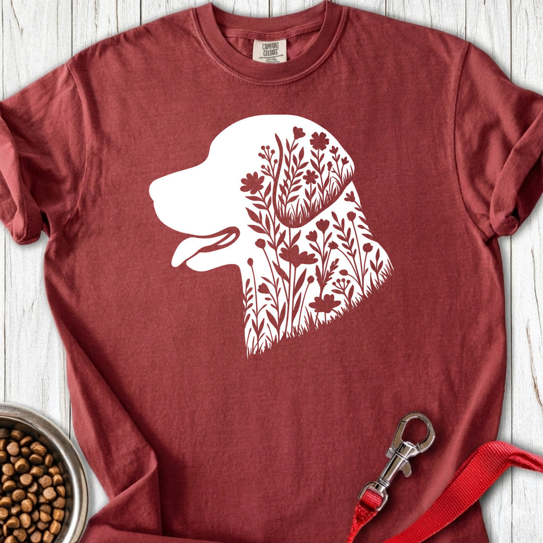 Chesapeake Bay Retriever Flowers Premium Tee — Brick