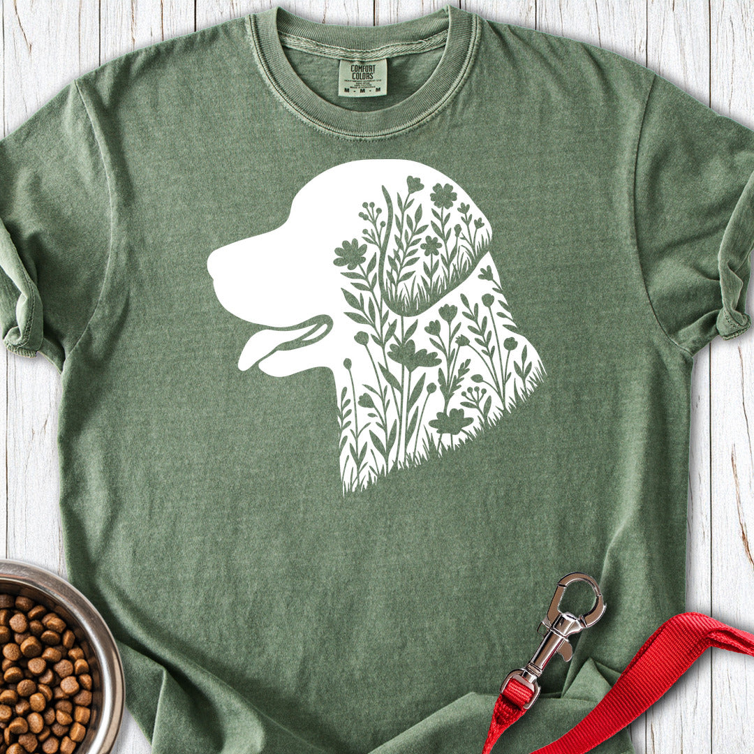 Chesapeake Bay Retriever Flowers Premium Tee — Moss