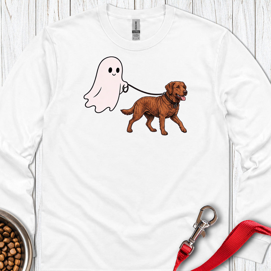 Chesapeake Bay Retriever Ghost Walk Long Sleeve — White