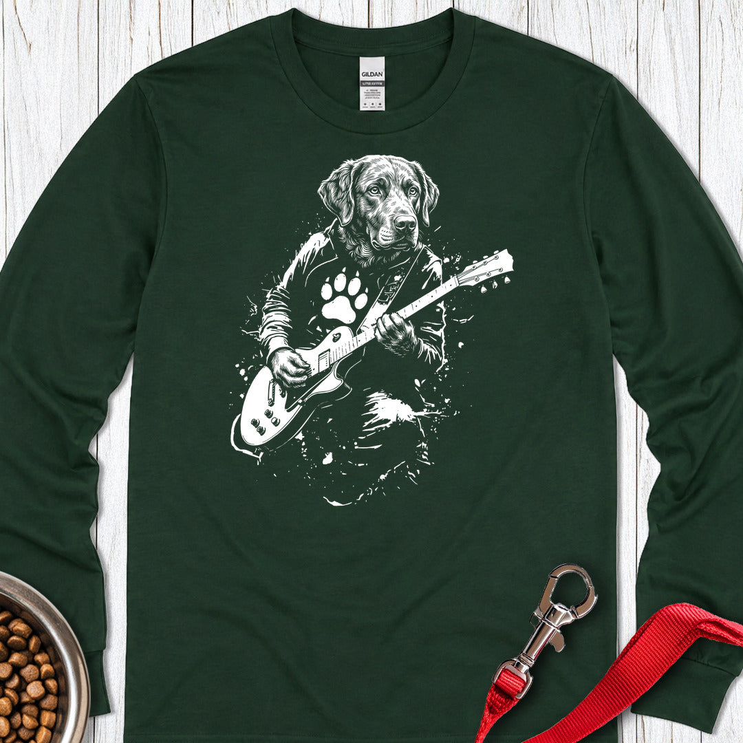 Chesapeake Bay Retriever Guitar Long Sleeve — Forest Green