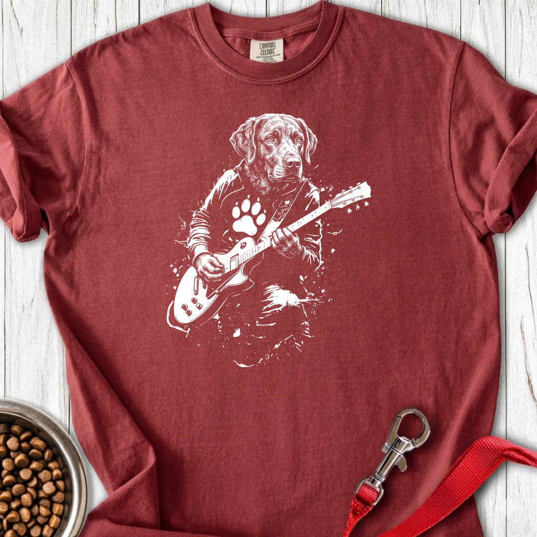 Chesapeake Bay Retriever Guitar Premium Tee — Brick