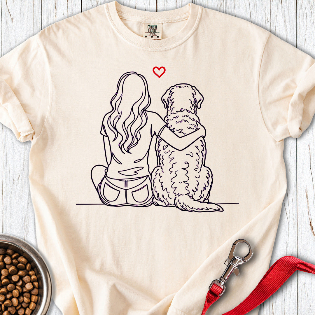 Chesapeake Bay Retriever Hug Premium Tee — Ivory