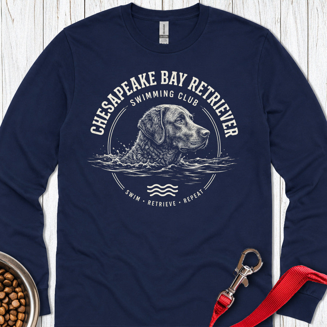 Chesapeake Bay Retriever Long Sleeve — Navy