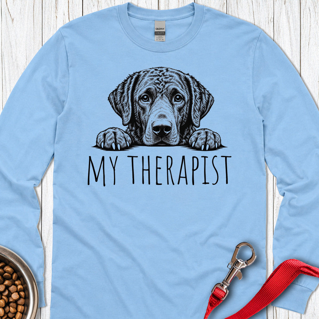 Chesapeake Bay Retriever My Therapist Long Sleeve — Carolina Blue