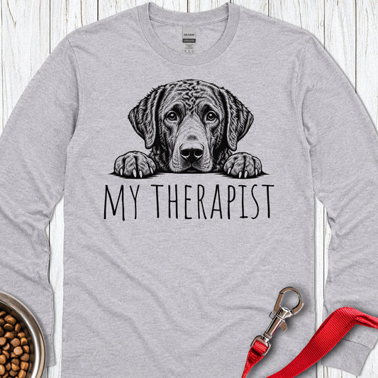 Chesapeake Bay Retriever My Therapist Long Sleeve — Sport Grey