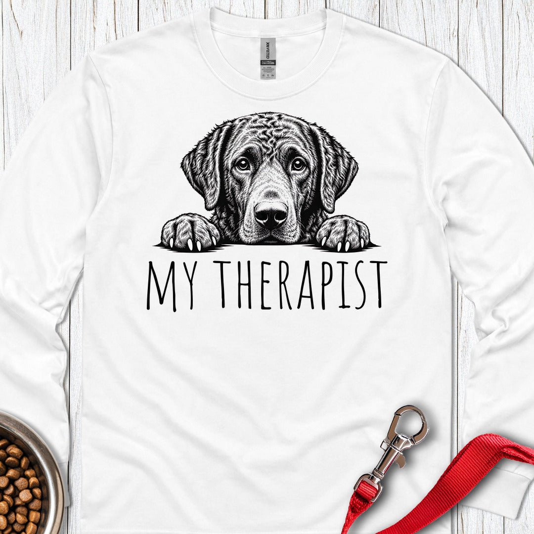 Chesapeake Bay Retriever My Therapist Long Sleeve — White