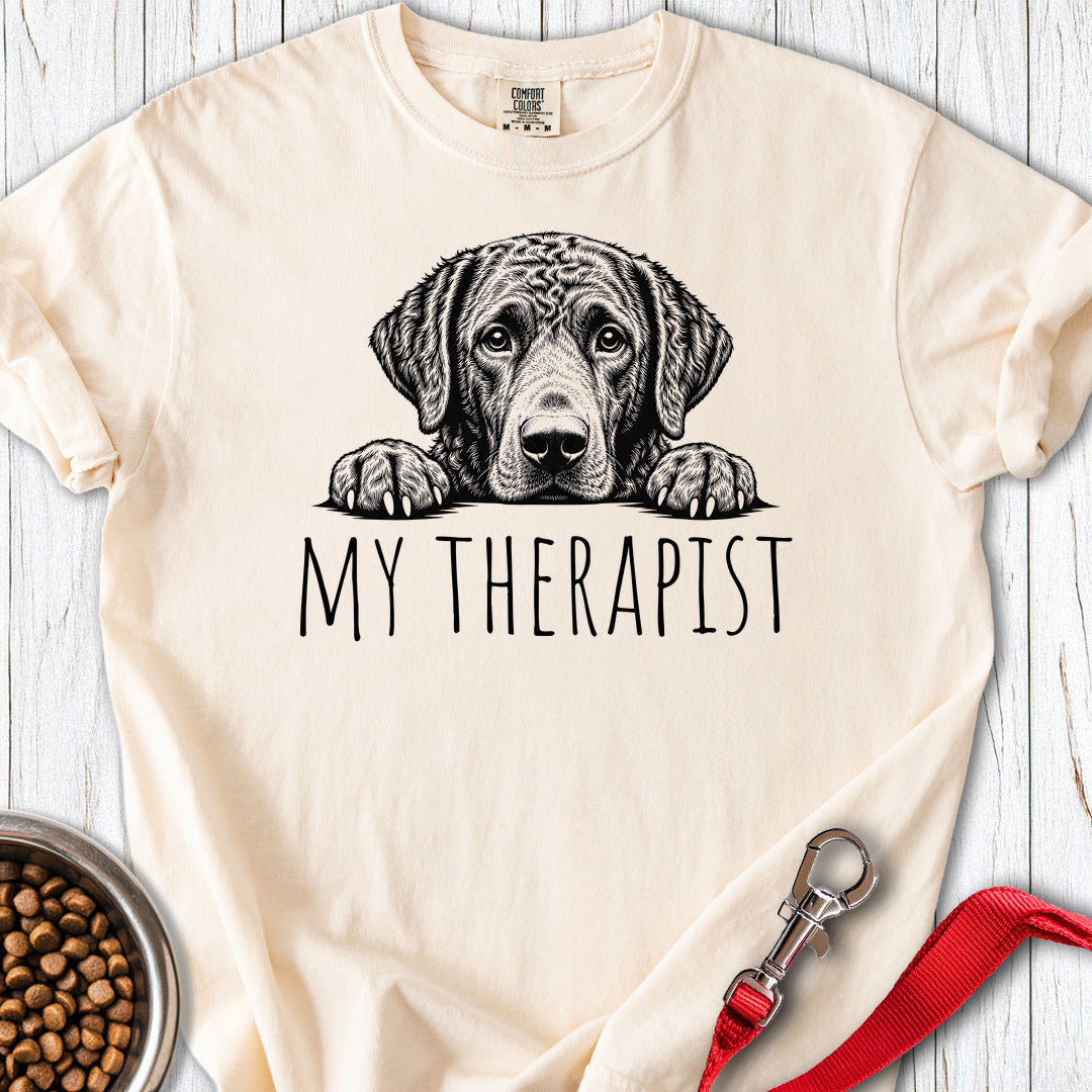 Chesapeake Bay Retriever My Therapist Premium Tee — Ivory