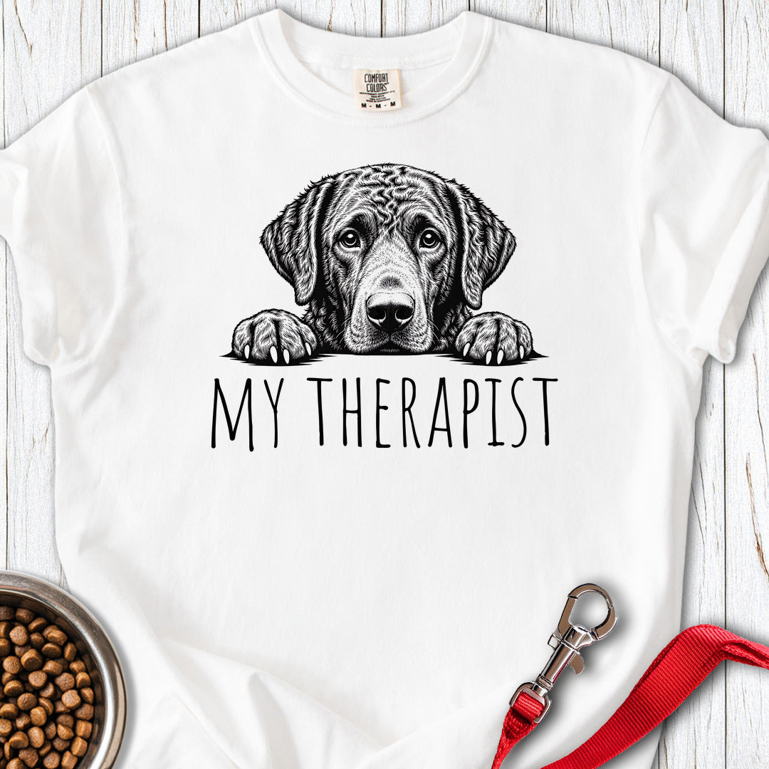 Chesapeake Bay Retriever My Therapist Premium Tee — White