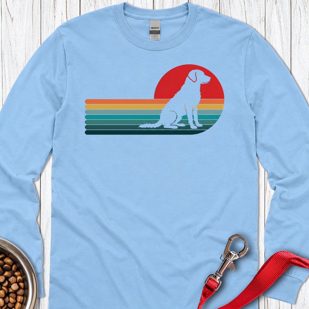 Chesapeake Bay Retriever Retro Sunset Long Sleeve — Carolina Blue