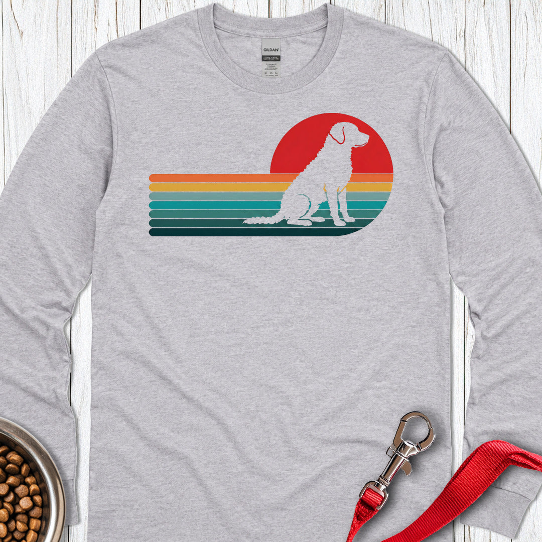 Chesapeake Bay Retriever Retro Sunset Long Sleeve — Sport Grey