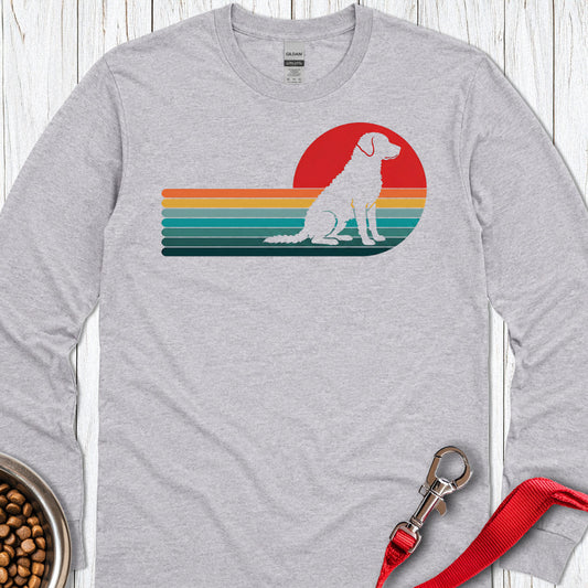 Chesapeake Bay Retriever Retro Sunset Long Sleeve — Sport Grey