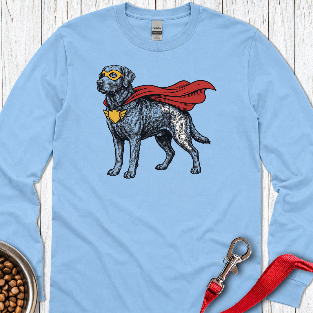 Chesapeake Bay Retriever Superhero Long Sleeve — Carolina Blue