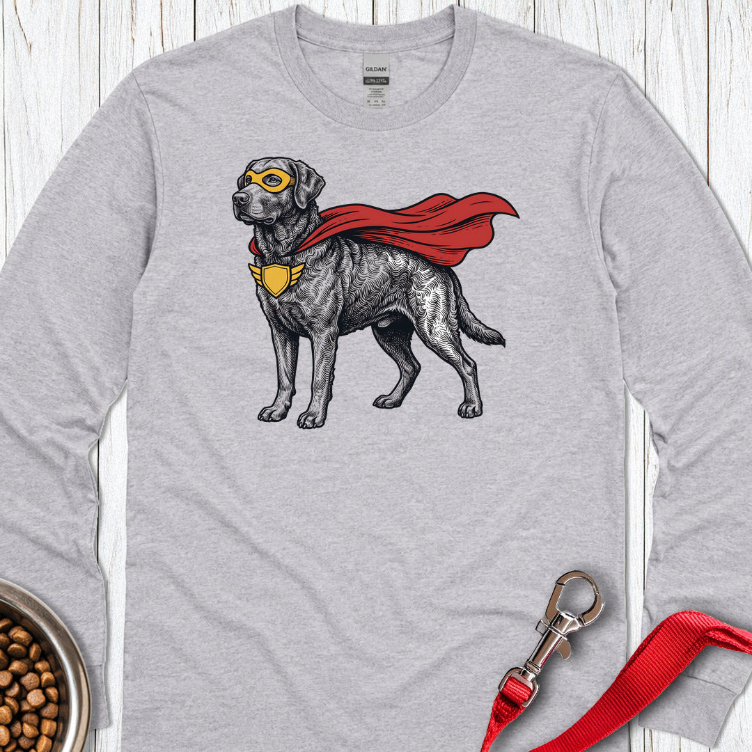 Chesapeake Bay Retriever Superhero Long Sleeve — Sport Grey