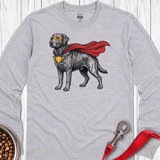 Chesapeake Bay Retriever Superhero Long Sleeve — Sport Grey