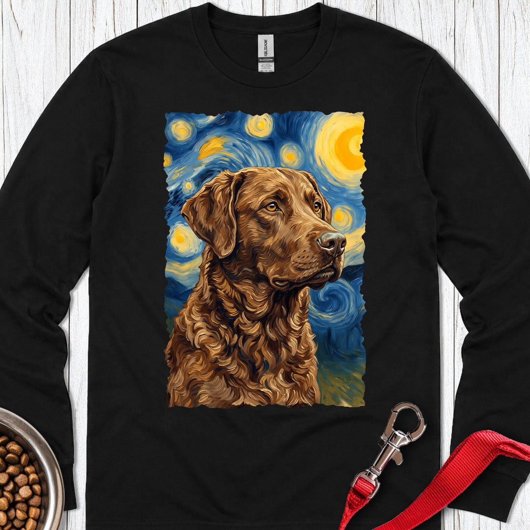 Chesapeake Bay Retriever Van Gogh Long Sleeve — Black