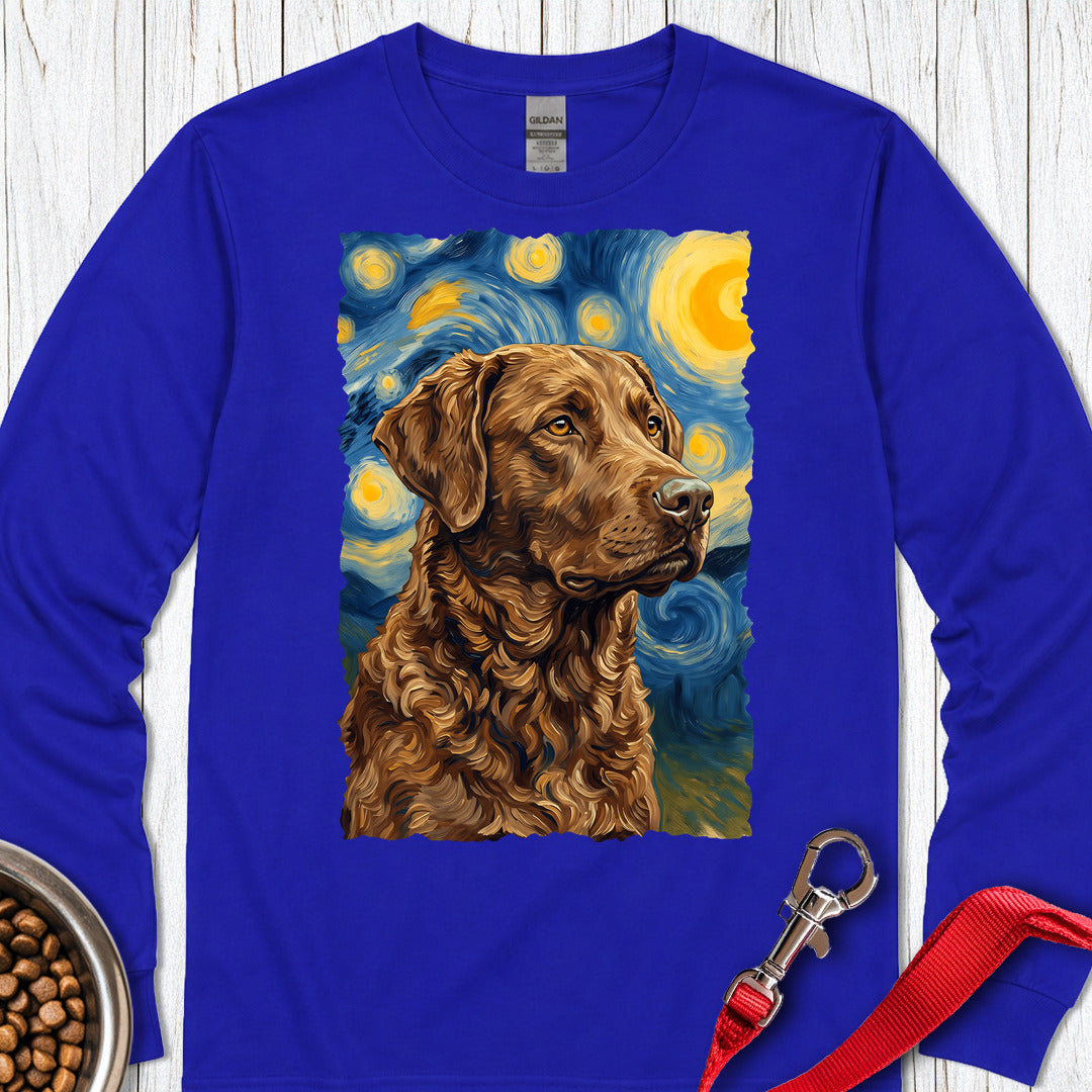 Chesapeake Bay Retriever Van Gogh Long Sleeve — Royal