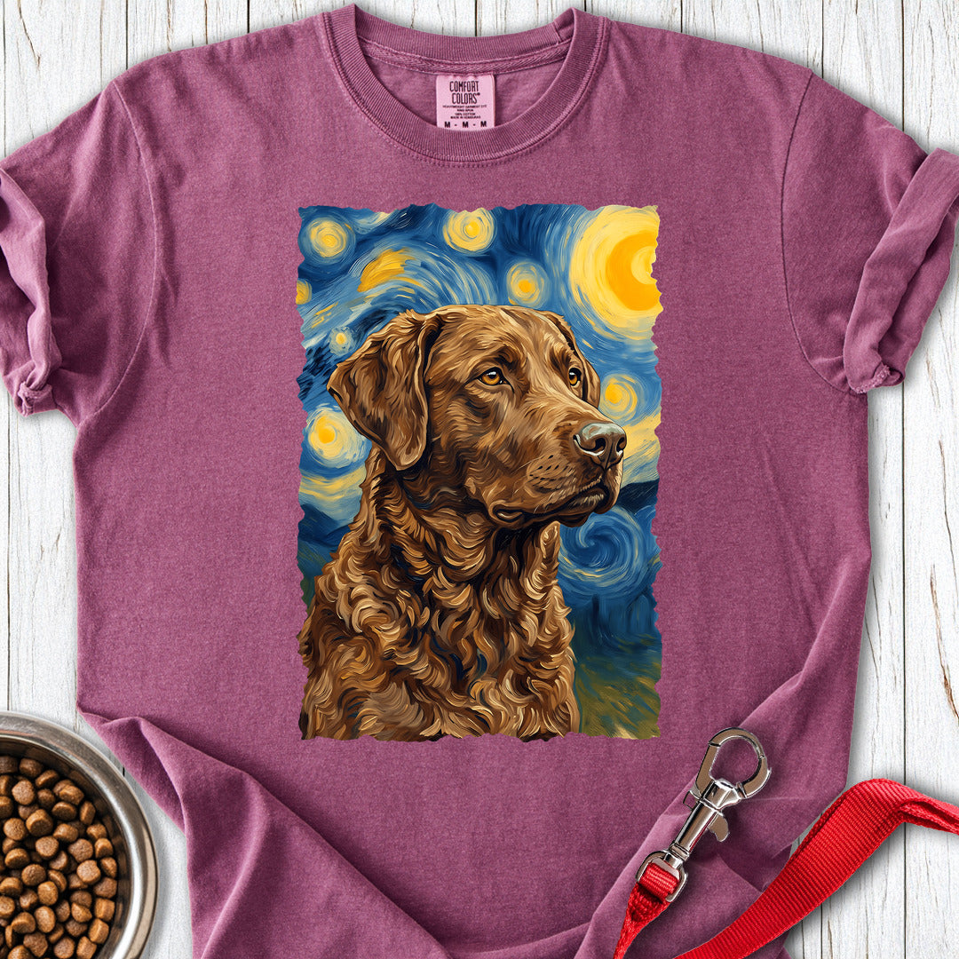 Chesapeake Bay Retriever Van Gogh Premium Tee — Berry
