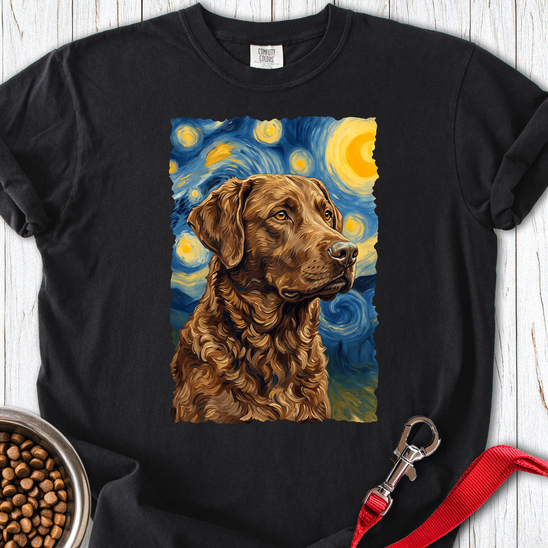 Chesapeake Bay Retriever Van Gogh Premium Tee — Black