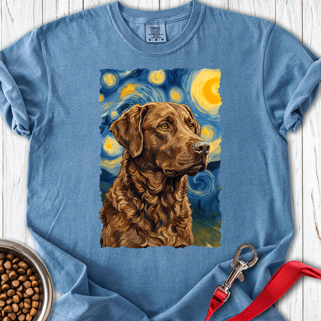 Chesapeake Bay Retriever Van Gogh Premium Tee — Blue Jean