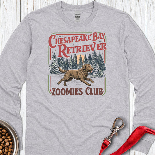 Chesapeake Bay Retriever Zoomies Club Long Sleeve — Sport Grey