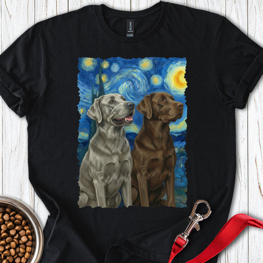 Chocolate and Silver Lab Starry Night Black