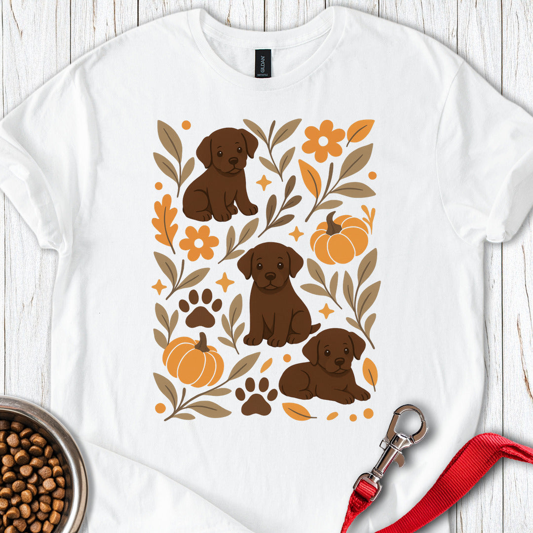 Chocolate Lab Boho Fall White