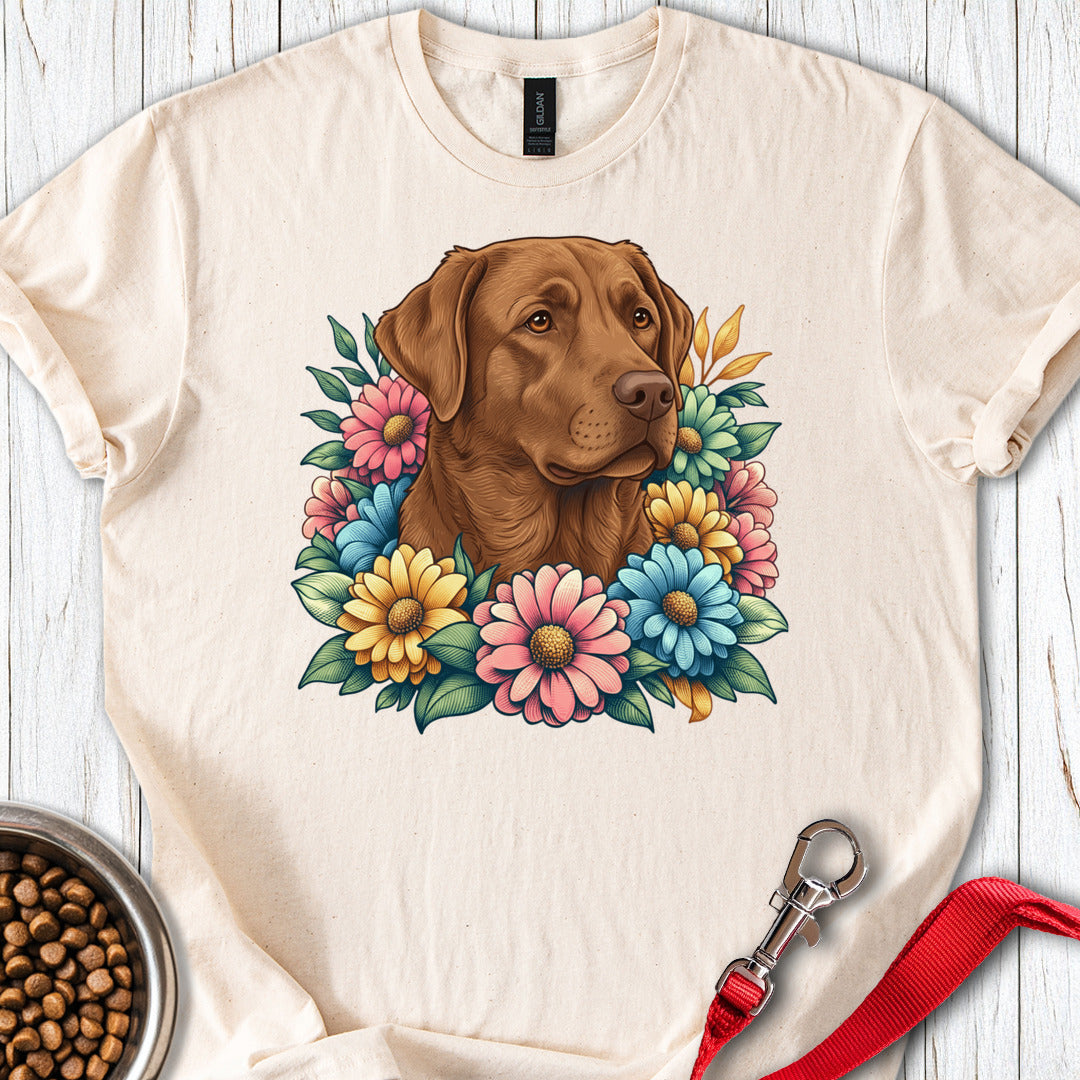 Chocolate Lab Flowers Natural