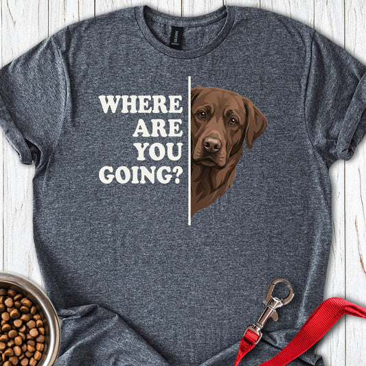 Chocolate Lab Following Dark Heather