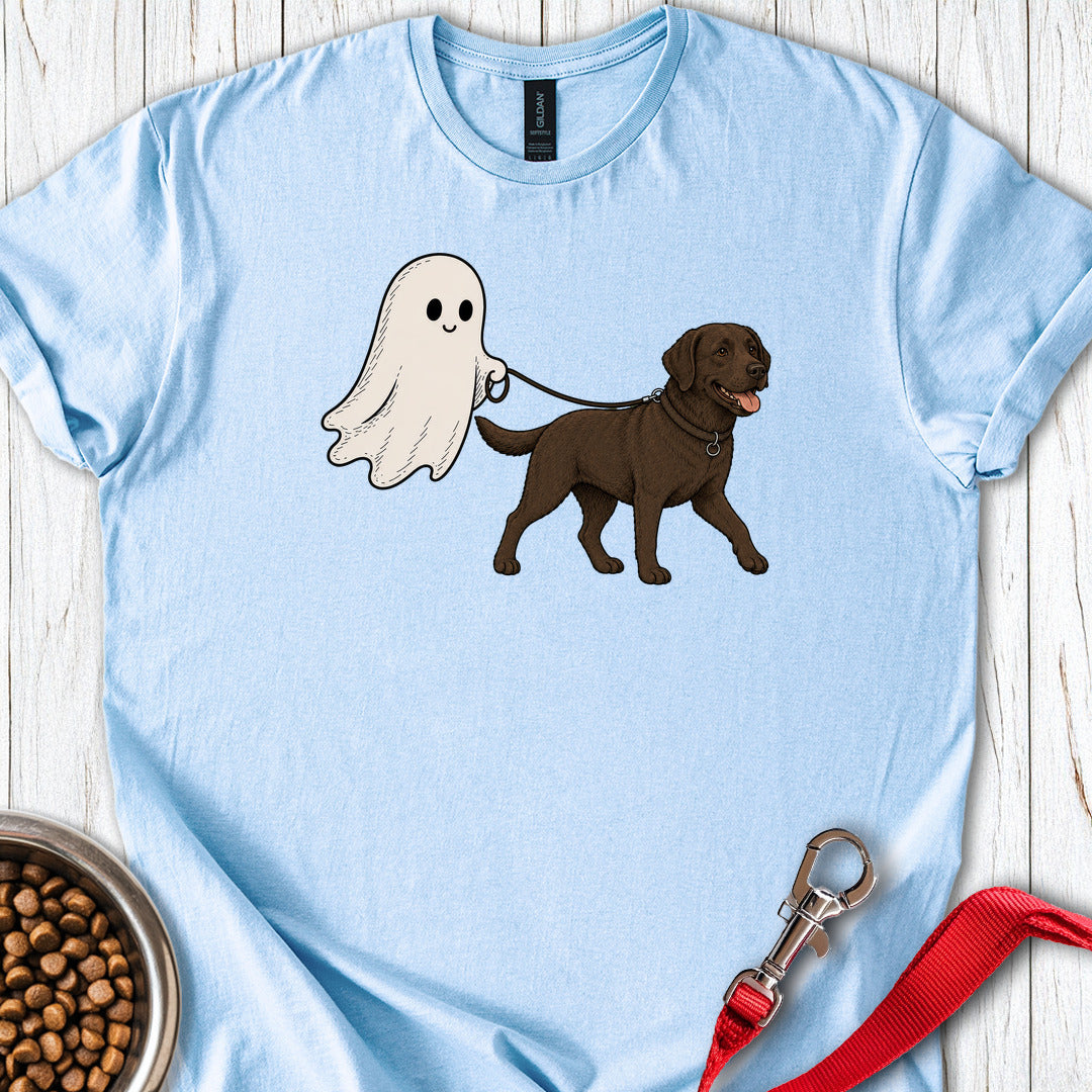 Chocolate Lab Ghost Halloween Light Blue