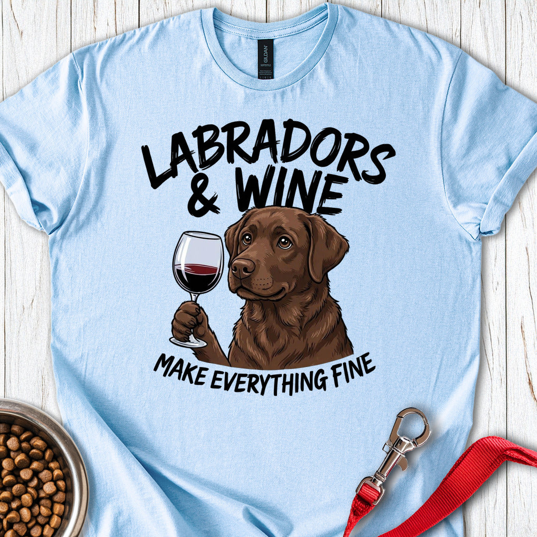 Chocolate Lab & Wine Light Blue