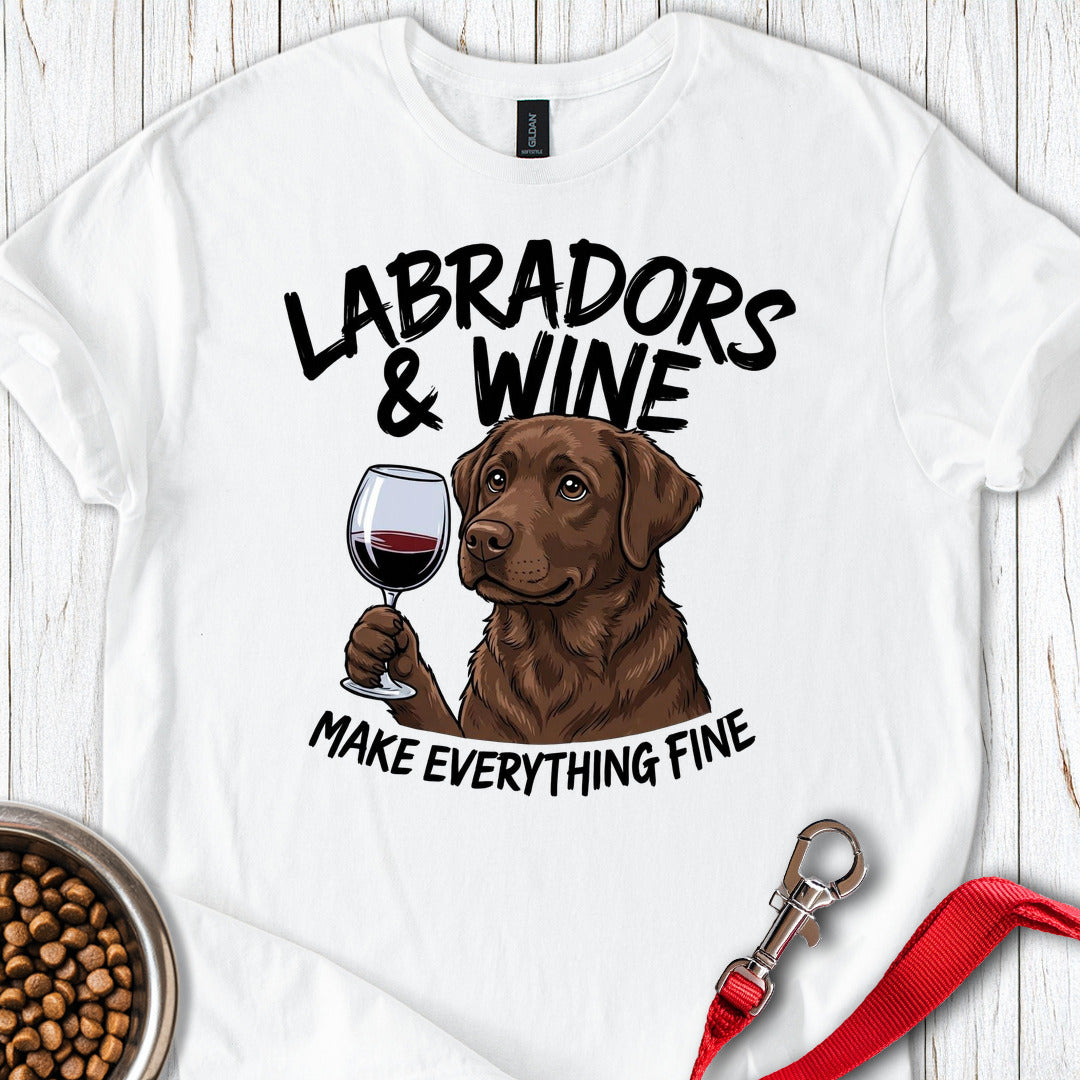 Chocolate Lab & Wine White