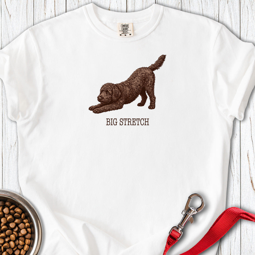Chocolate Labradoodle Big Stretch Premium Tee White