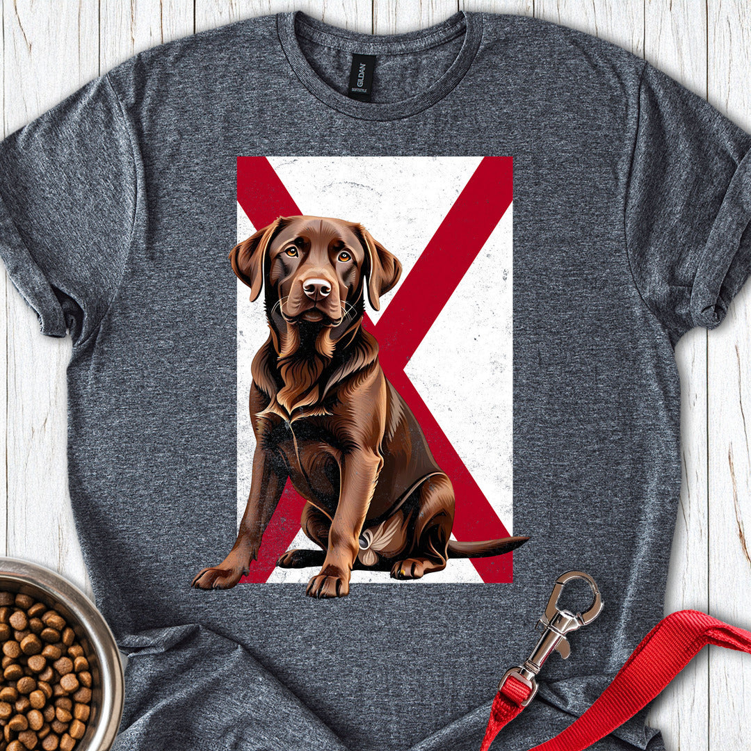 Chocolate Labrador Alabama Flag Dark Heather