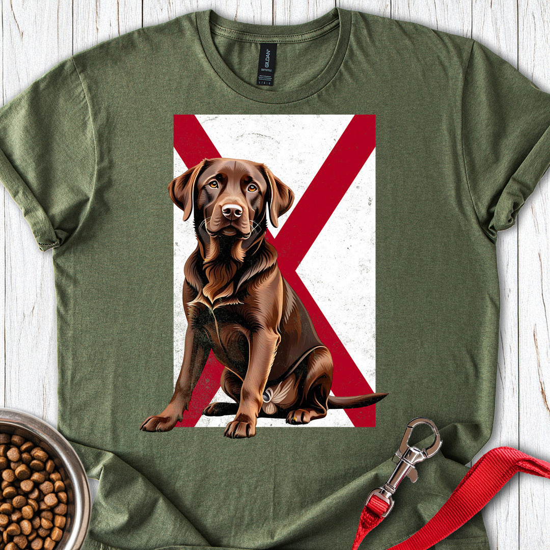 Chocolate Labrador Alabama Flag Military Green