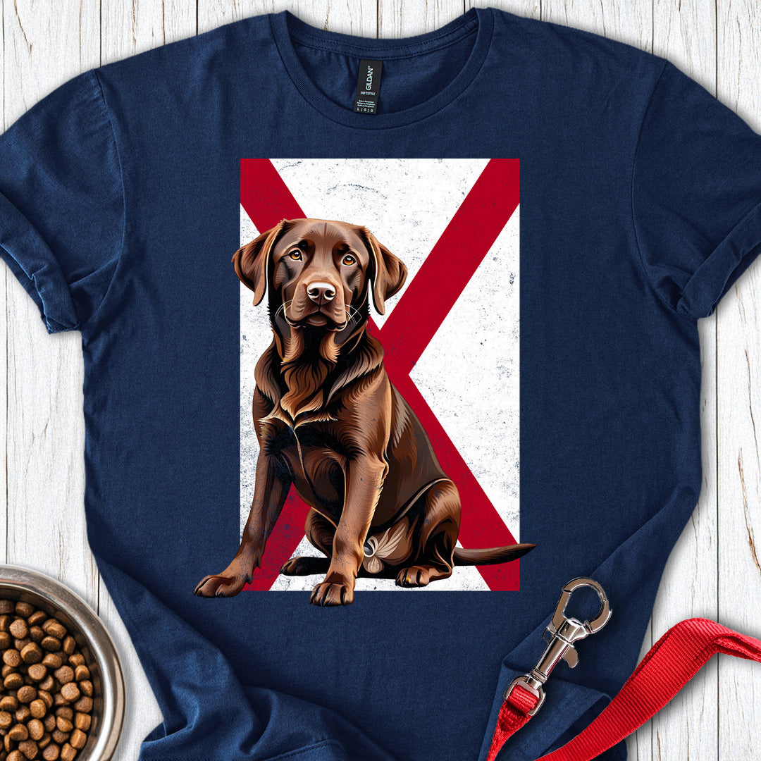 Chocolate Labrador Alabama Flag Navy