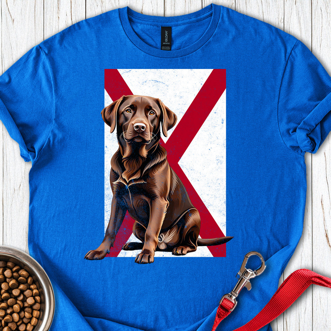 Chocolate Labrador Alabama Flag Royal
