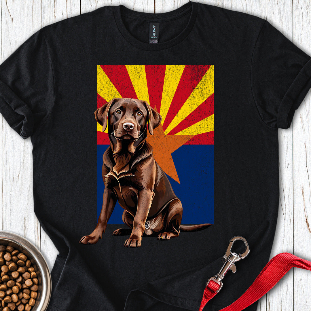 Chocolate Labrador Arizona Flag Black
