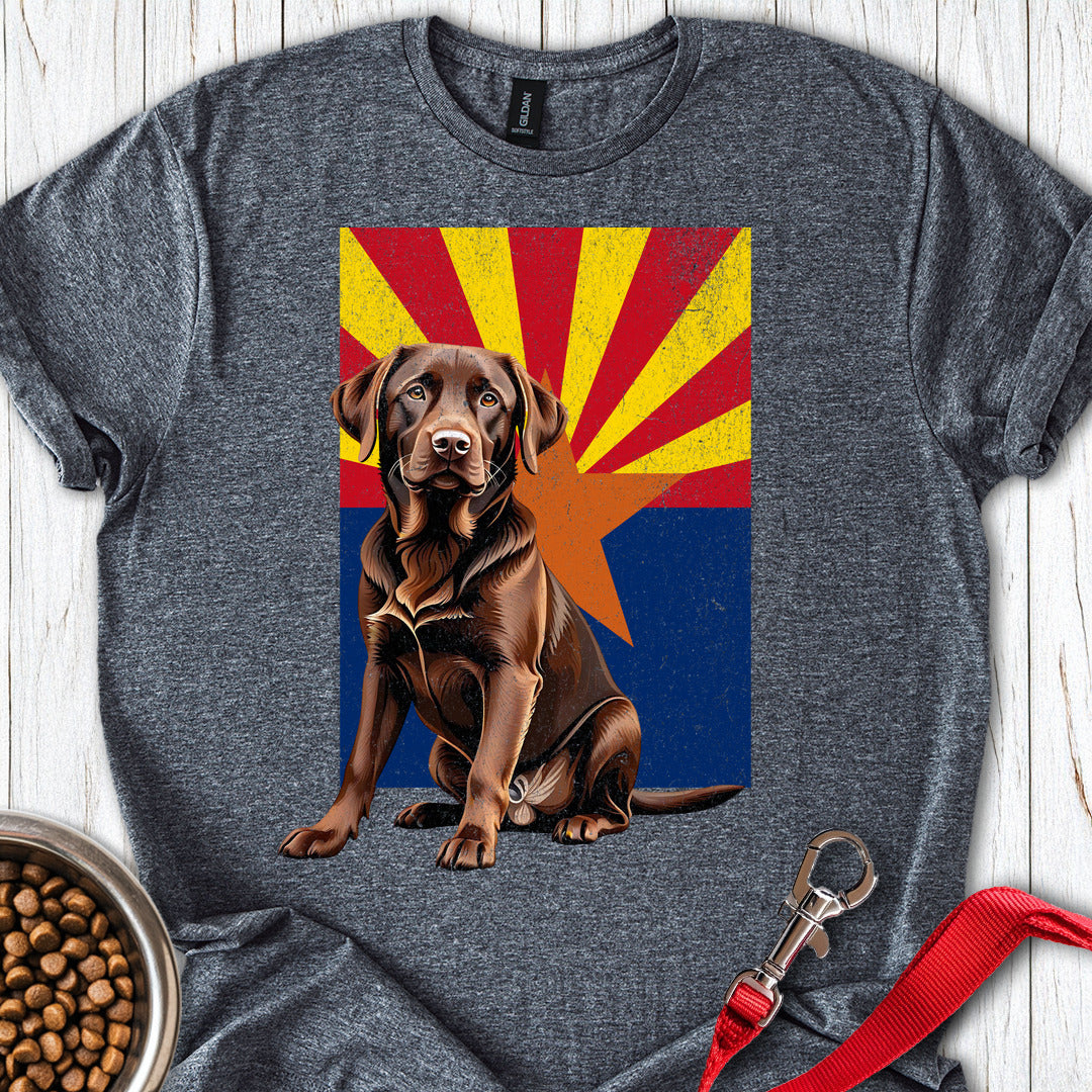 Chocolate Labrador Arizona Flag Dark Heather