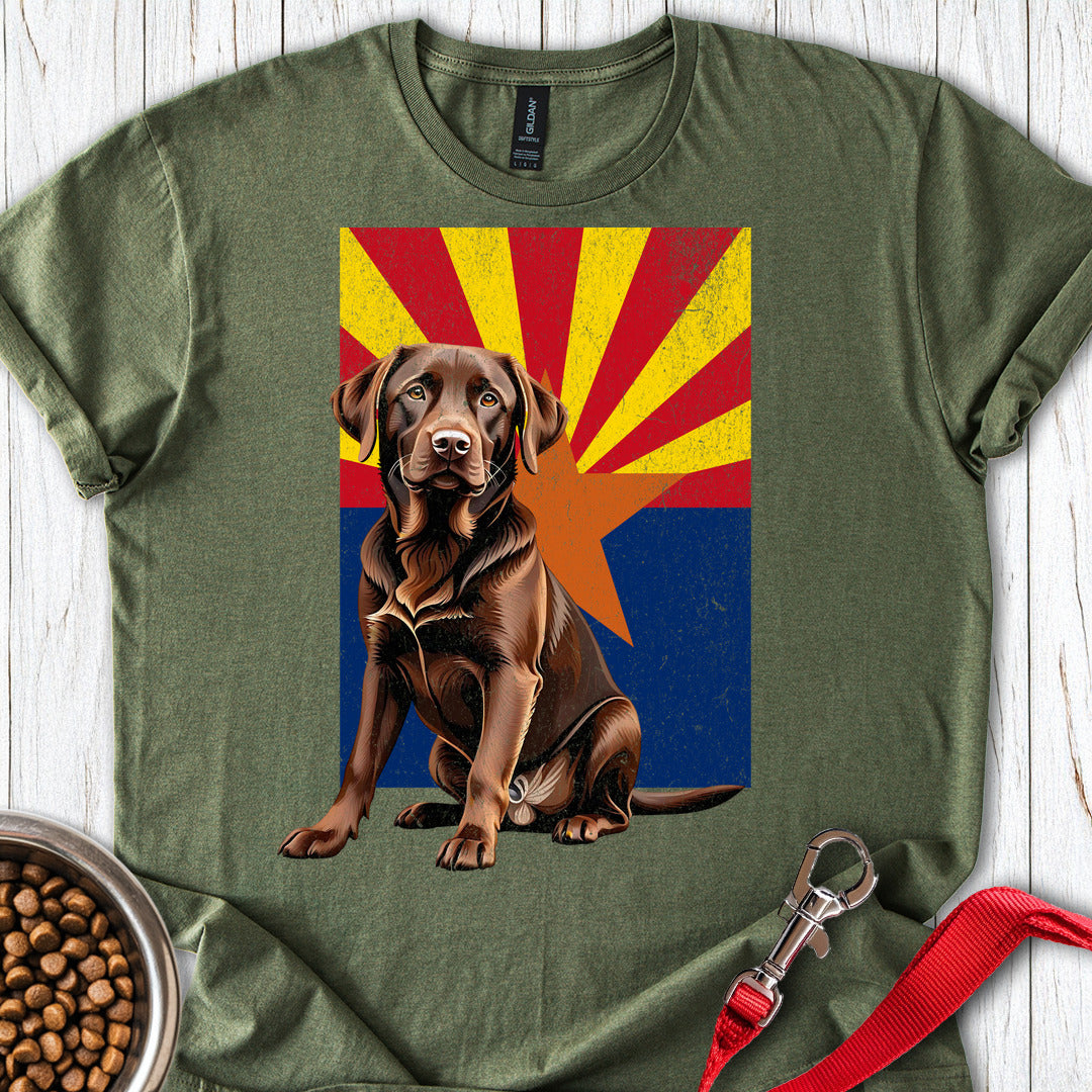 Chocolate Labrador Arizona Flag Military Green