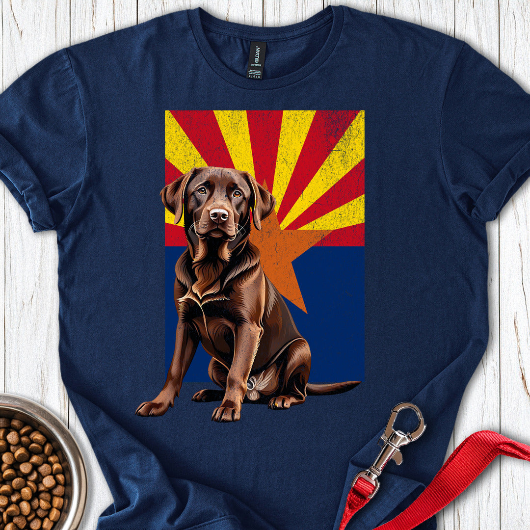 Chocolate Labrador Arizona Flag Navy