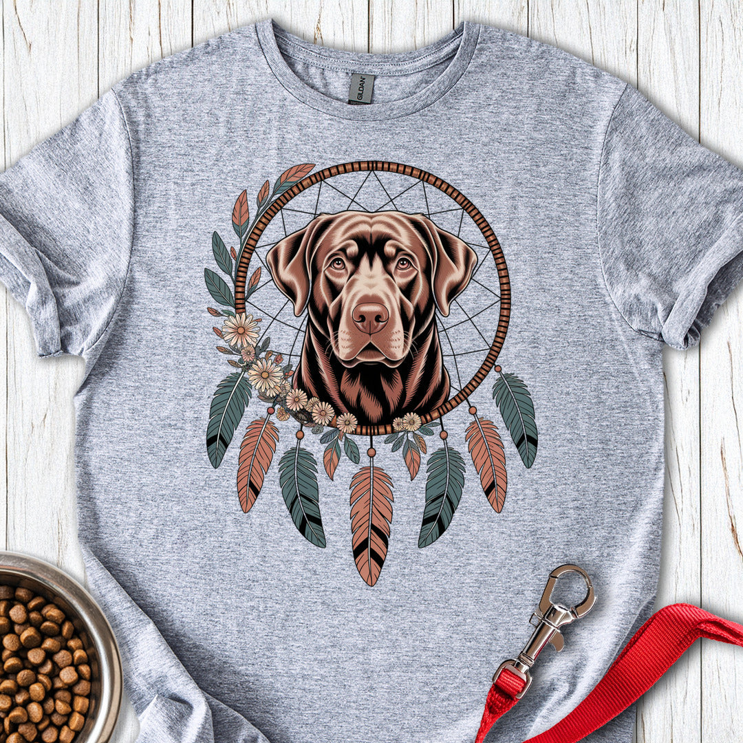 Chocolate Labrador Boho Dream Catcher Sport Grey