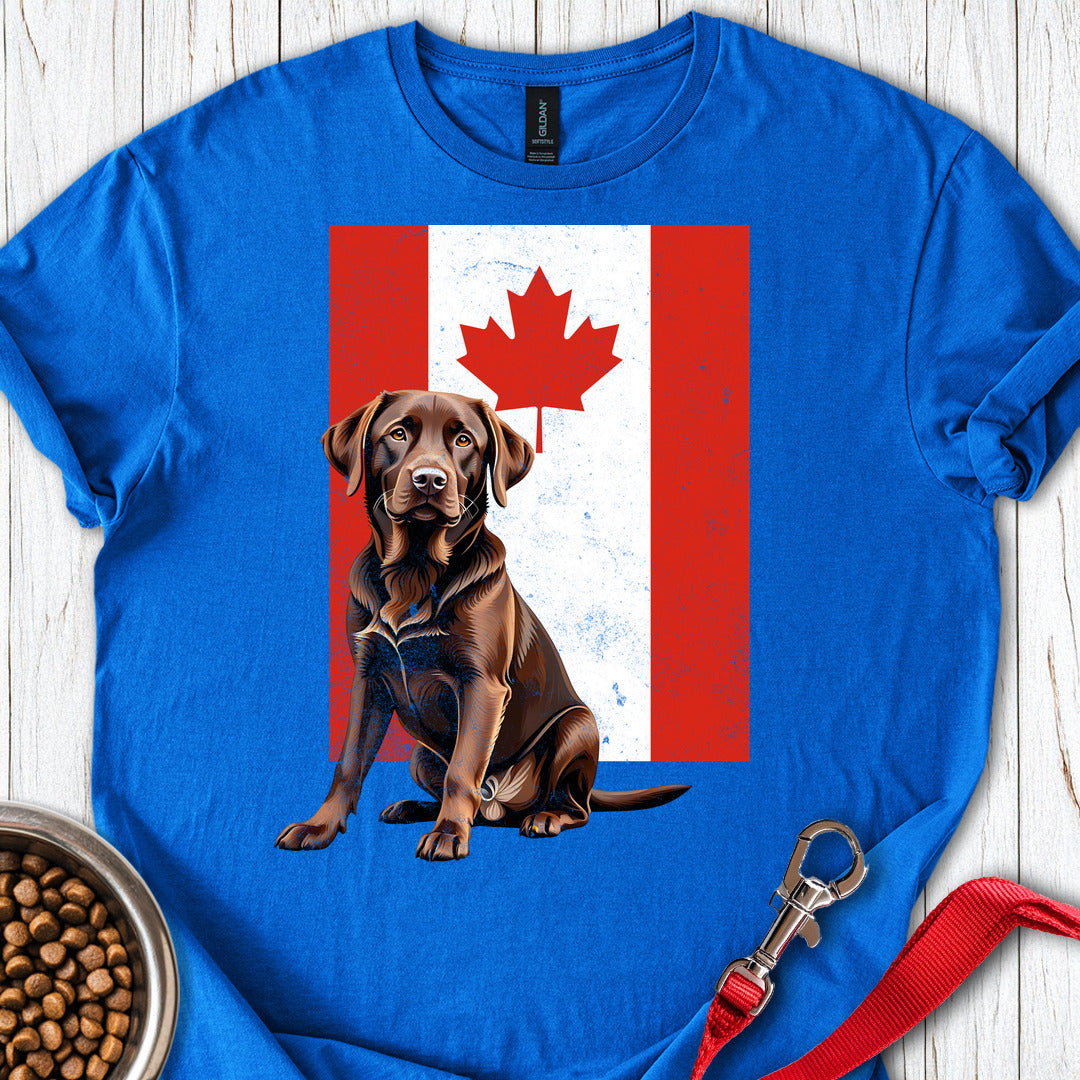 Chocolate Labrador Canada Flag Royal