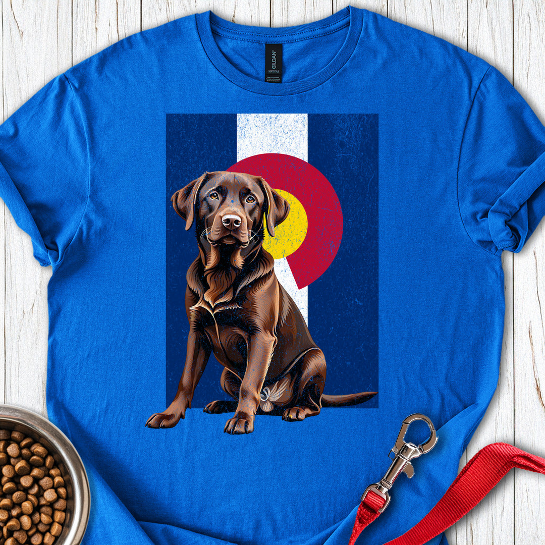 Chocolate Labrador Colorado Flag Royal