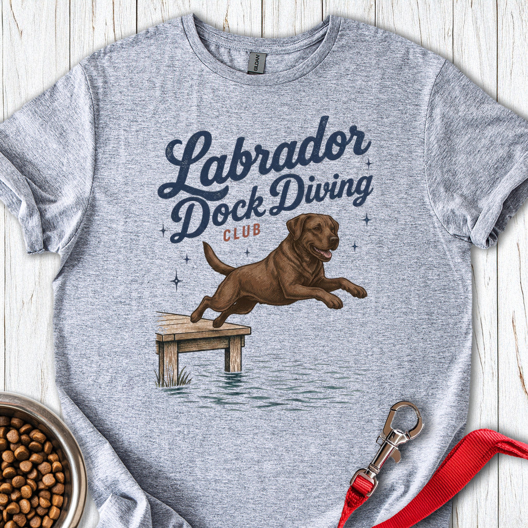 Chocolate Labrador Dock Diving Sport Grey