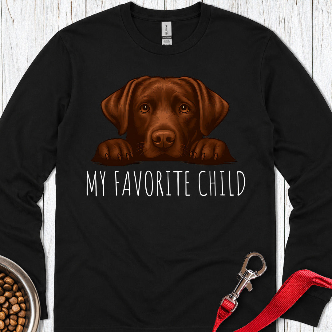 Chocolate Labrador Favorite Child Long Sleeve — Black